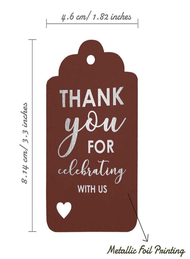 Inkdotpot بطاقات شكر من رقائق الفضة من إنكدوتبوت، مثالية للاحتفال معنا، لحفلات توديع العزوبية، وحفلات استقبال المولود، وحفلات التقاعد، وحفلات الزفاف، وأعياد الميلاد. عبوة من 100 بطاقة ورقية للتعليق كهدايا تذكارية. - Image 5